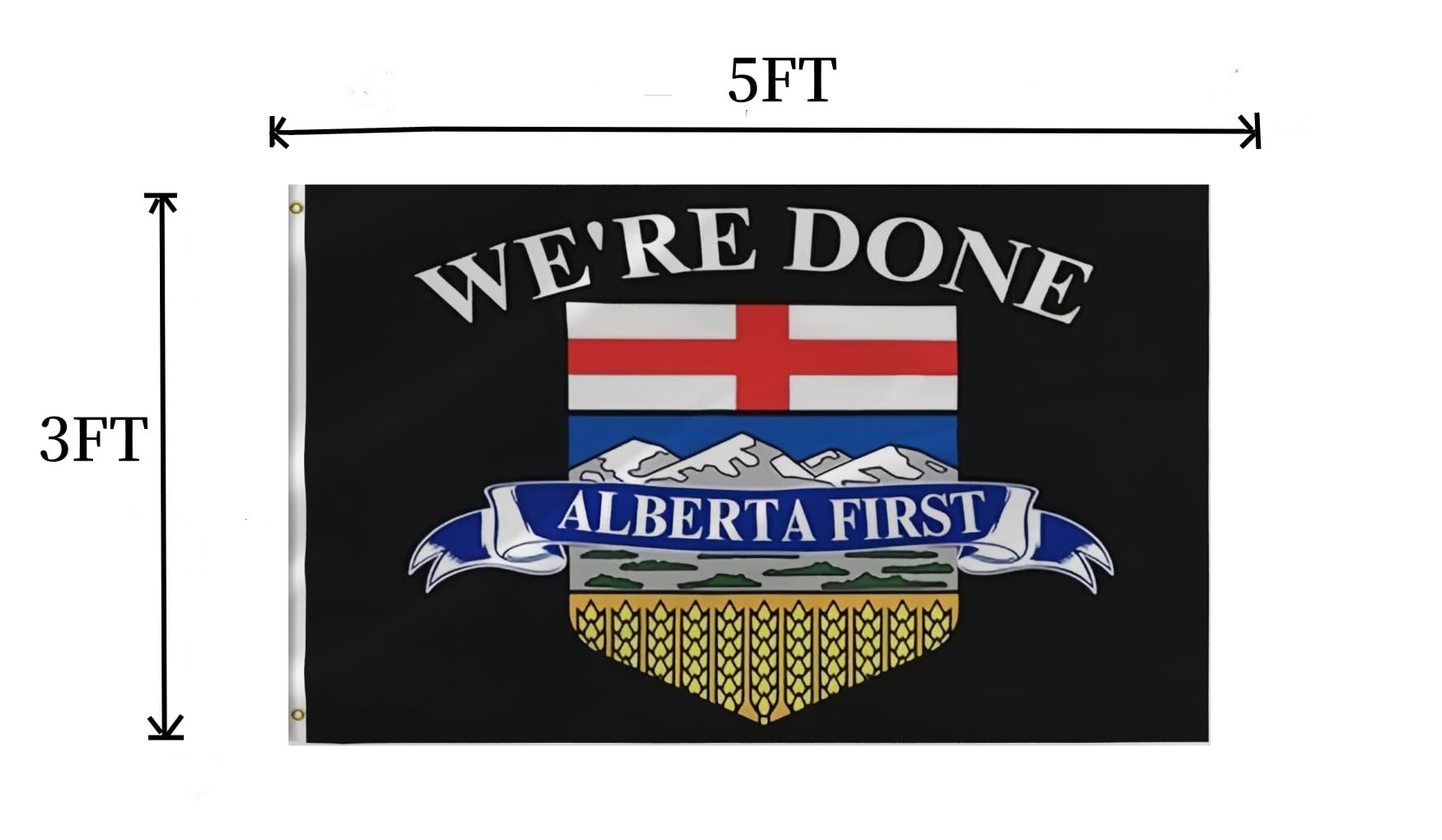 Lyh We'Re Done Alberta First Flag 3X5FT, Indoor Outdoor